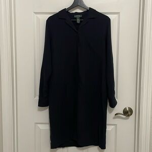 Lauren Ralph Lauren women’s Black 100% Silk Button Down Dress